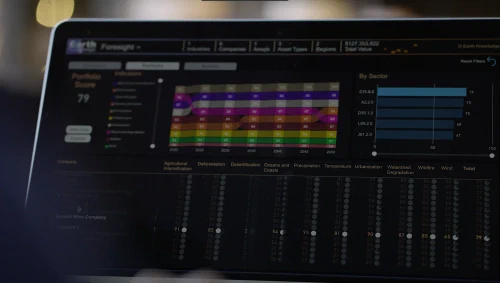 The Earth Knowledge Twin dashboard on a laptop